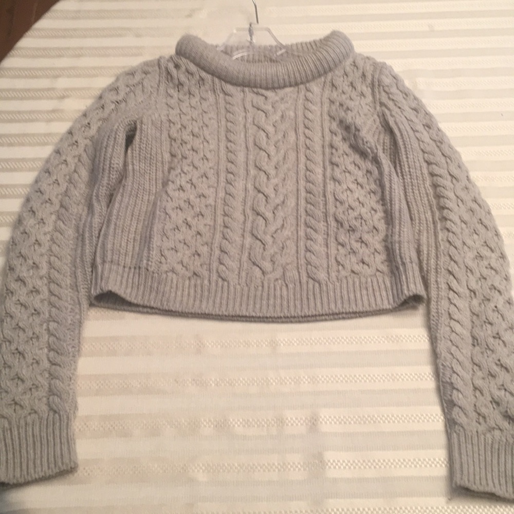 Grey, cropped Club Monaco sweater